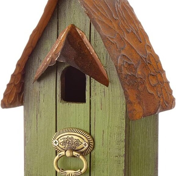 NEW 10" H Rustic Wooden Bird House Garden Distressed Decorative - Picture 3 of 8